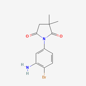 molecular formula C12H13BrN2O2 B2884941 1-(3-Amino-4-bromophenyl)-3,3-dimethylpyrrolidine-2,5-dione CAS No. 1506034-25-8