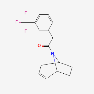 molecular formula C16H16F3NO B2884957 1-((1R,5S)-8-azabicyclo[3.2.1]oct-2-en-8-yl)-2-(3-(trifluoromethyl)phenyl)ethanone CAS No. 1706300-96-0