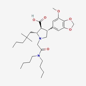 (2R,3S,4R)-1-[2-(dibutylamino)-2-oxoethyl]-2-(2,2-dimethylpentyl)-4-(7-methoxy-1,3-benzodioxol-5-yl)pyrrolidine-3-carboxylic acid
