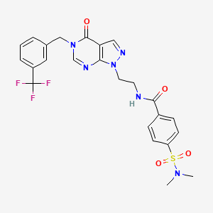 4-(N,N-dimethylsulfamoyl)-N-(2-(4-oxo-5-(3-(trifluoromethyl)benzyl)-4,5-dihydro-1H-pyrazolo[3,4-d]pyrimidin-1-yl)ethyl)benzamide