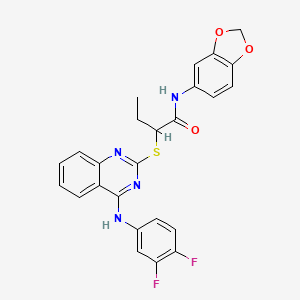 N-(1,3-benzodioxol-5-yl)-2-[4-(3,4-difluoroanilino)quinazolin-2-yl]sulfanylbutanamide