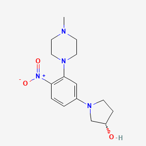 molecular formula C15H22N4O3 B2884994 (S)-1-(3-(4-甲基哌嗪-1-基)-4-硝基苯基)吡咯烷-3-醇 CAS No. 2411591-70-1