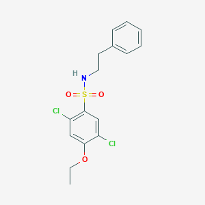 molecular formula C16H17Cl2NO3S B288501 2,5-dichloro-4-ethoxy-N-(2-phenylethyl)benzenesulfonamide 