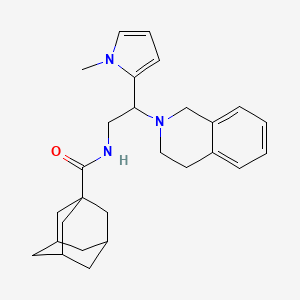 molecular formula C27H35N3O B2885018 (3r,5r,7r)-N-(2-(3,4-dihydroisoquinolin-2(1H)-yl)-2-(1-methyl-1H-pyrrol-2-yl)ethyl)adamantane-1-carboxamide CAS No. 1049404-74-1