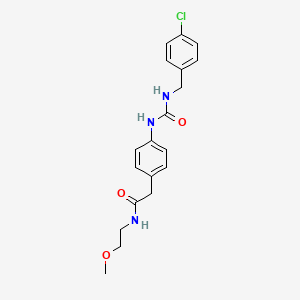 molecular formula C19H22ClN3O3 B2885024 2-(4-(3-(4-chlorobenzyl)ureido)phenyl)-N-(2-methoxyethyl)acetamide CAS No. 1207047-62-8