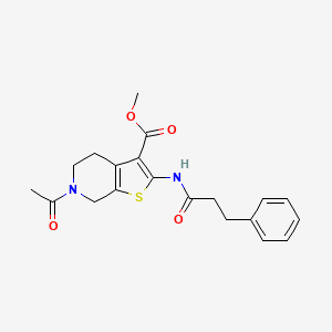 methyl 6-acetyl-2-(3-phenylpropanoylamino)-5,7-dihydro-4H-thieno[2,3-c]pyridine-3-carboxylate
