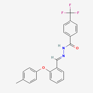 N'-[(1E)-[2-(4-methylphenoxy)phenyl]methylidene]-4-(trifluoromethyl)benzohydrazide