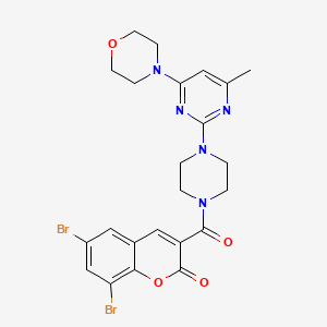 6,8-dibromo-3-(4-(4-methyl-6-morpholinopyrimidin-2-yl)piperazine-1-carbonyl)-2H-chromen-2-one