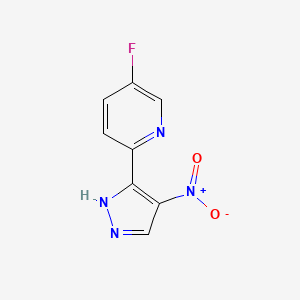 molecular formula C8H5FN4O2 B2885062 5-fluoro-2-(4-nitro-1H-pyrazol-3-yl)pyridine CAS No. 1551297-76-7