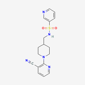molecular formula C17H19N5O2S B2885063 N-((1-(3-氰基吡啶-2-基)哌啶-4-基)甲基)吡啶-3-磺酰胺 CAS No. 2034232-21-6
