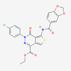 molecular formula C23H16ClN3O6S B2885070 5-(1,3-苯并二氧杂环-5-羰基氨基)-3-(4-氯苯基)-4-氧代噻吩并[3,4-d]哒嗪-1-羧酸乙酯 CAS No. 851950-35-1