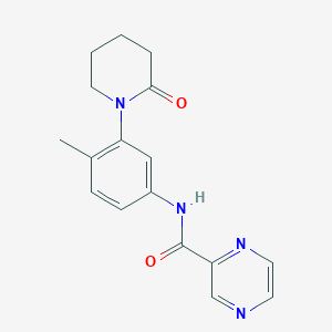 molecular formula C17H18N4O2 B2885072 N-(4-甲基-3-(2-氧代哌啶-1-基)苯基)吡嗪-2-甲酰胺 CAS No. 1207035-04-8