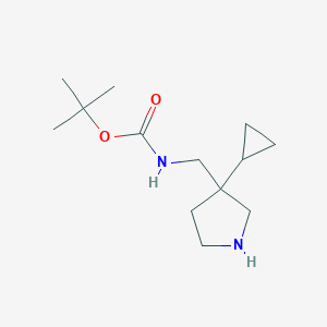 molecular formula C13H24N2O2 B2885085 tert-butyl N-[(3-cyclopropylpyrrolidin-3-yl)methyl]carbamate CAS No. 1823985-31-4