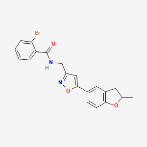molecular formula C20H17BrN2O3 B2885108 2-bromo-N-((5-(2-methyl-2,3-dihydrobenzofuran-5-yl)isoxazol-3-yl)methyl)benzamide CAS No. 1209236-38-3