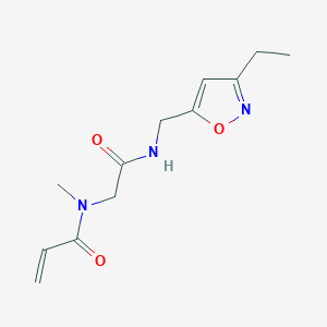 molecular formula C12H17N3O3 B2885114 N-[2-[(3-Ethyl-1,2-oxazol-5-yl)methylamino]-2-oxoethyl]-N-methylprop-2-enamide CAS No. 2199617-47-3