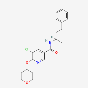 molecular formula C21H25ClN2O3 B2885116 5-chloro-N-(4-phenylbutan-2-yl)-6-((tetrahydro-2H-pyran-4-yl)oxy)nicotinamide CAS No. 1903023-39-1