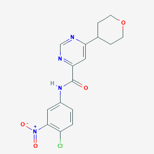 N-(4-Chloro-3-nitrophenyl)-6-(oxan-4-yl)pyrimidine-4-carboxamide
