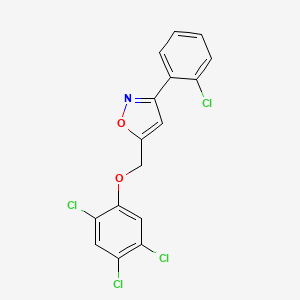 molecular formula C16H9Cl4NO2 B2885128 3-(2-Chlorophenyl)-5-[(2,4,5-trichlorophenoxy)methyl]-1,2-oxazole CAS No. 478066-35-2