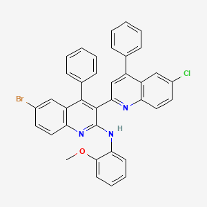 molecular formula C37H25BrClN3O B2885129 6-溴-3-(6-氯-4-苯基喹啉-2-基)-N-(2-甲氧基苯基)-4-苯基喹啉-2-胺 CAS No. 392321-79-8