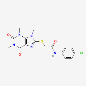 N-(4-chlorophenyl)-2-(1,3,9-trimethyl-2,6-dioxopurin-8-yl)sulfanylacetamide