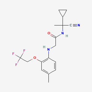 molecular formula C17H20F3N3O2 B2885137 N-(1-cyano-1-cyclopropylethyl)-2-{[4-methyl-2-(2,2,2-trifluoroethoxy)phenyl]amino}acetamide CAS No. 1252472-62-0