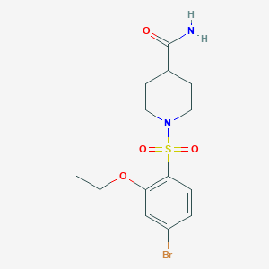 molecular formula C14H19BrN2O4S B288515 1-[(4-Bromo-2-ethoxyphenyl)sulfonyl]-4-piperidinecarboxamide 