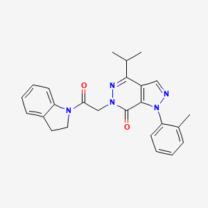 molecular formula C25H25N5O2 B2885150 6-(2-(indolin-1-yl)-2-oxoethyl)-4-isopropyl-1-(o-tolyl)-1H-pyrazolo[3,4-d]pyridazin-7(6H)-one CAS No. 946253-67-4