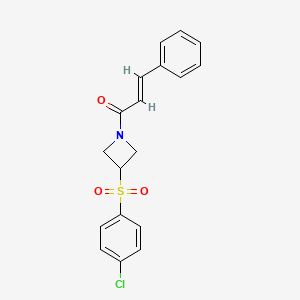 (E)-1-(3-((4-chlorophenyl)sulfonyl)azetidin-1-yl)-3-phenylprop-2-en-1-one