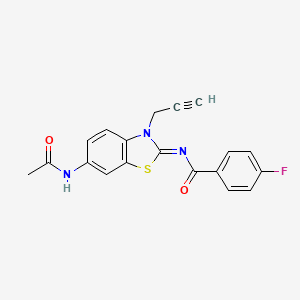 molecular formula C19H14FN3O2S B2885159 (Z)-N-(6-acetamido-3-(prop-2-yn-1-yl)benzo[d]thiazol-2(3H)-ylidene)-4-fluorobenzamide CAS No. 865182-80-5