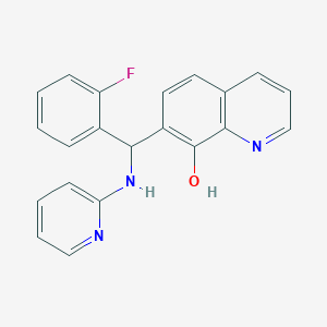 molecular formula C21H16FN3O B2885165 7-((2-Fluorophenyl)(pyridin-2-ylamino)methyl)quinolin-8-ol CAS No. 442642-02-6