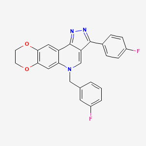 molecular formula C25H17F2N3O2 B2885167 5-(3-fluorobenzyl)-3-(4-fluorophenyl)-8,9-dihydro-5H-[1,4]dioxino[2,3-g]pyrazolo[4,3-c]quinoline CAS No. 866589-75-5