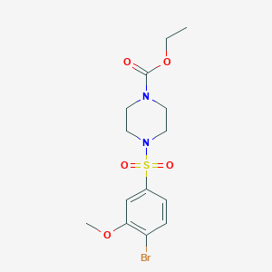 molecular formula C14H19BrN2O5S B288517 Ethyl 4-[(4-bromo-3-methoxyphenyl)sulfonyl]-1-piperazinecarboxylate 