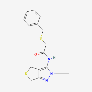 2-benzylsulfanyl-N-(2-tert-butyl-4,6-dihydrothieno[3,4-c]pyrazol-3-yl)acetamide