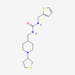 molecular formula C16H25N3OS2 B2885178 1-((1-(四氢噻吩-3-基)哌啶-4-基)甲基)-3-(噻吩-2-基甲基)脲 CAS No. 2034584-32-0