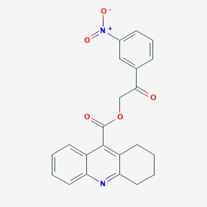 molecular formula C22H18N2O5 B2885179 2-(3-Nitrophenyl)-2-oxoethyl 1,2,3,4-tetrahydroacridine-9-carboxylate CAS No. 326883-93-6