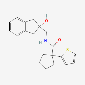 N-((2-hydroxy-2,3-dihydro-1H-inden-2-yl)methyl)-1-(thiophen-2-yl)cyclopentanecarboxamide
