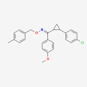 molecular formula C25H24ClNO2 B2885195 [2-(4-chlorophenyl)cyclopropyl](4-methoxyphenyl)methanone O-(4-methylbenzyl)oxime CAS No. 338962-90-6