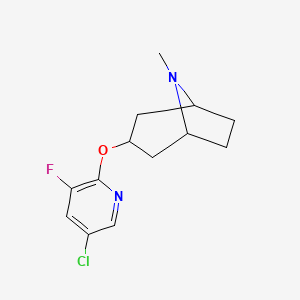 molecular formula C13H16ClFN2O B2885199 3-[(5-Chloro-3-fluoropyridin-2-yl)oxy]-8-methyl-8-azabicyclo[3.2.1]octane CAS No. 2197577-81-2