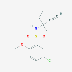 molecular formula C13H16ClNO3S B288520 5-chloro-2-methoxy-N-(3-methylpent-1-yn-3-yl)benzenesulfonamide 