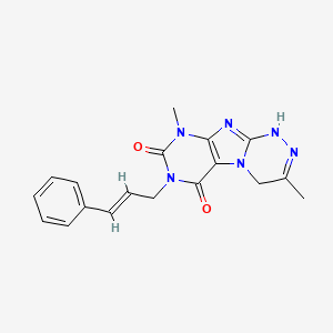 molecular formula C18H18N6O2 B2885207 3,9-dimethyl-7-[(E)-3-phenylprop-2-enyl]-1,4-dihydropurino[8,7-c][1,2,4]triazine-6,8-dione CAS No. 903584-94-1
