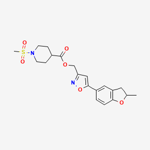 (5-(2-Methyl-2,3-dihydrobenzofuran-5-yl)isoxazol-3-yl)methyl 1-(methylsulfonyl)piperidine-4-carboxylate