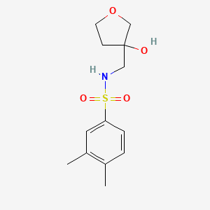 molecular formula C13H19NO4S B2885232 N-((3-hydroxytetrahydrofuran-3-yl)methyl)-3,4-dimethylbenzenesulfonamide CAS No. 1914477-25-0