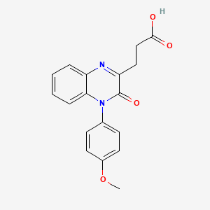 molecular formula C18H16N2O4 B2885235 3-[4-(4-Methoxyphenyl)-3-oxo-3,4-dihydroquinoxalin-2-yl]propanoic acid CAS No. 721426-17-1
