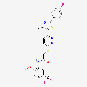 2-((6-(2-(4-fluorophenyl)-4-methylthiazol-5-yl)pyridazin-3-yl)thio)-N-(2-methoxy-5-(trifluoromethyl)phenyl)acetamide