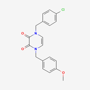1-[(4-Chlorophenyl)methyl]-4-[(4-methoxyphenyl)methyl]pyrazine-2,3-dione