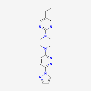 molecular formula C17H20N8 B2885244 3-[4-(5-Ethylpyrimidin-2-yl)piperazin-1-yl]-6-pyrazol-1-ylpyridazine CAS No. 2415471-30-4