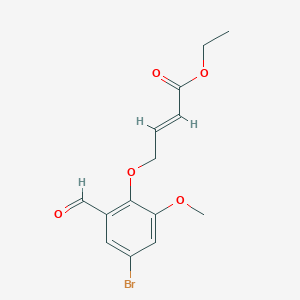 molecular formula C14H15BrO5 B2885247 （E）-4-(4-溴-2-甲酰-6-甲氧基苯氧基)丁-2-烯酸乙酯 CAS No. 478064-33-4