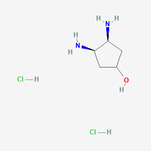 molecular formula C5H14Cl2N2O B2885251 (3R,4S)-3,4-Diaminocyclopentan-1-ol;dihydrochloride CAS No. 287945-66-8