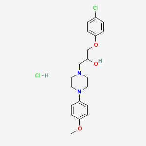 molecular formula C20H26Cl2N2O3 B2885262 1-(4-氯苯氧基)-3-(4-(4-甲氧基苯基)哌嗪-1-基)丙烷-2-醇盐酸盐 CAS No. 1215780-51-0