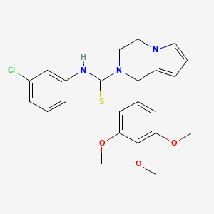 molecular formula C23H24ClN3O3S B2885263 N-(3-chlorophenyl)-1-(3,4,5-trimethoxyphenyl)-3,4-dihydropyrrolo[1,2-a]pyrazine-2(1H)-carbothioamide CAS No. 393833-61-9